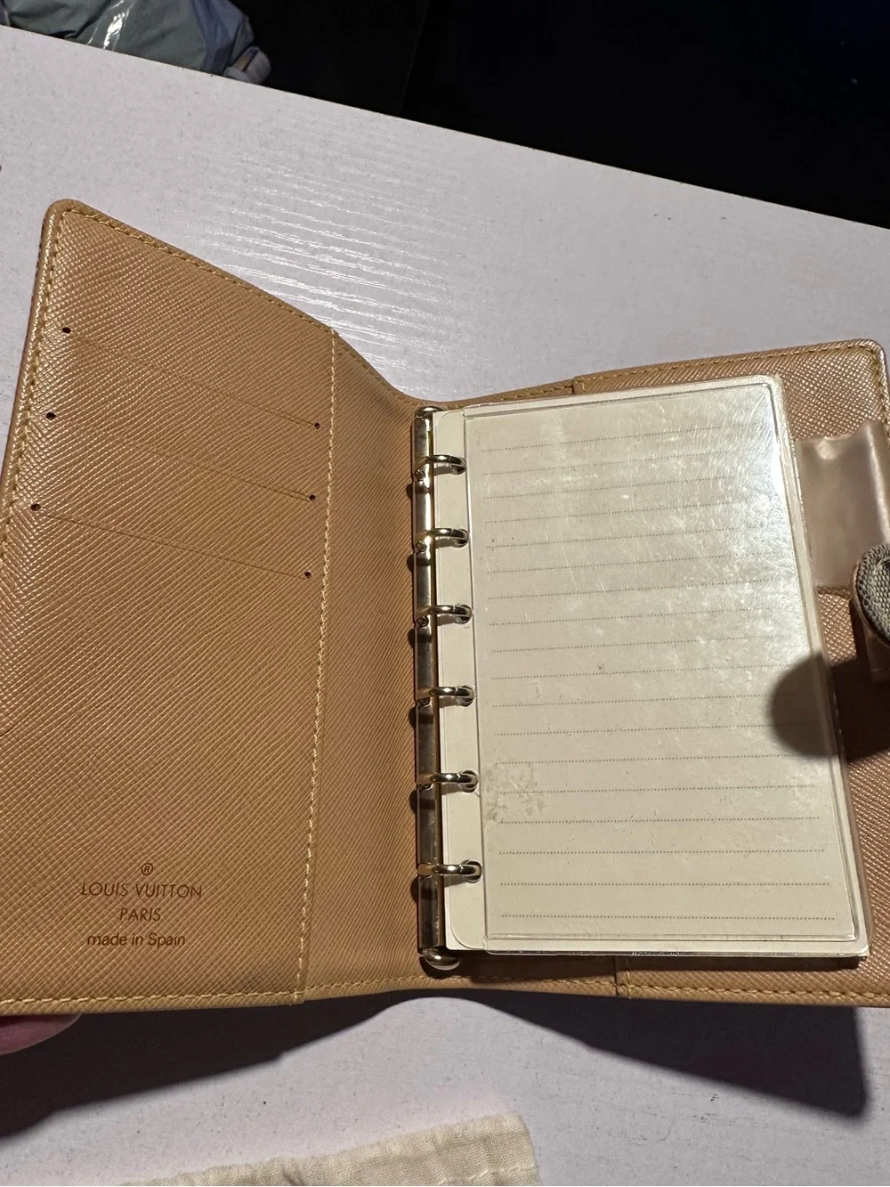 LOUIS VUITTON PM Agenda Cover Mini Lin Canvas Blue Denim